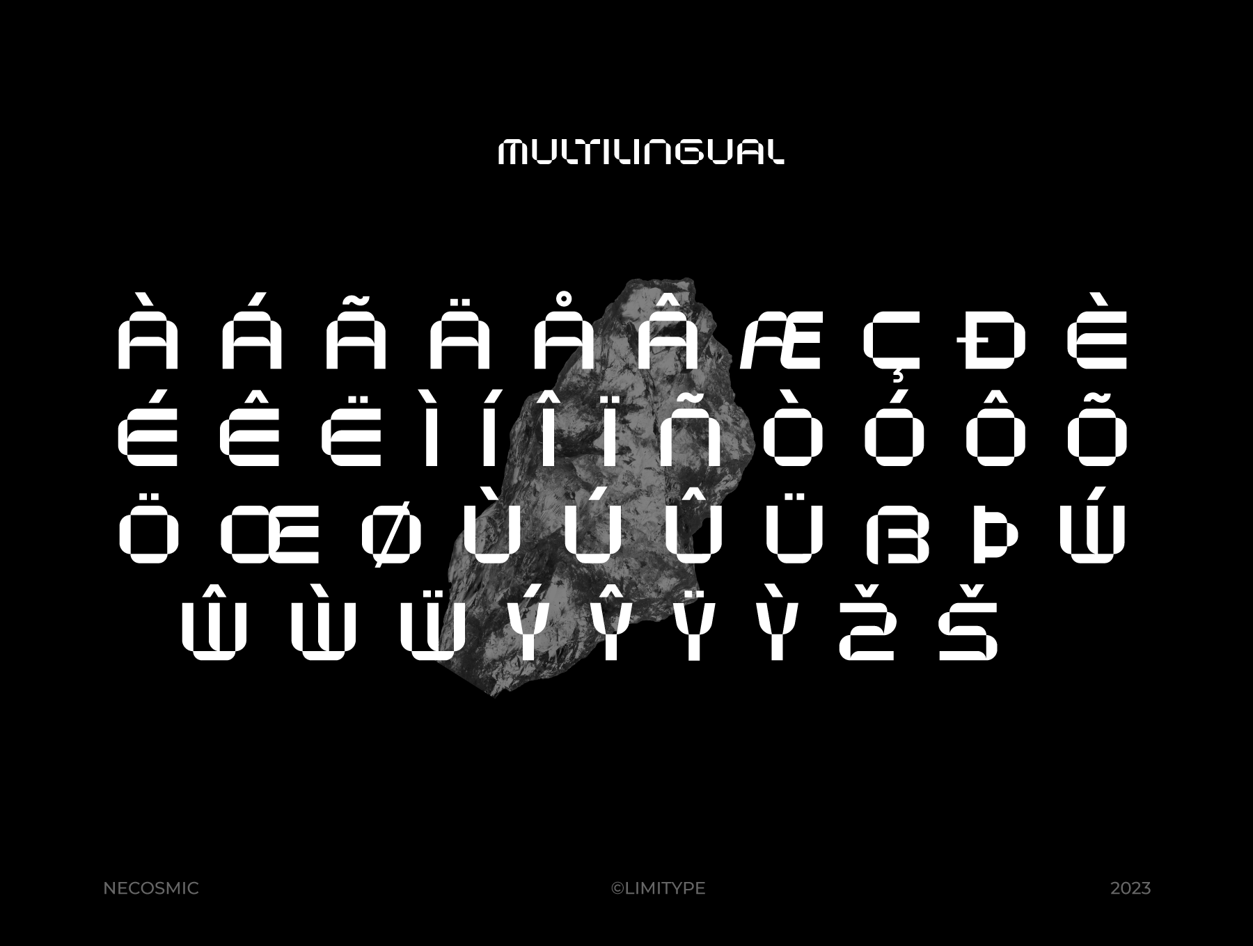 未来科幻赛博朋克机能工业风大写PSAI无衬线英文字体安装包 Necosmic Font_img_3