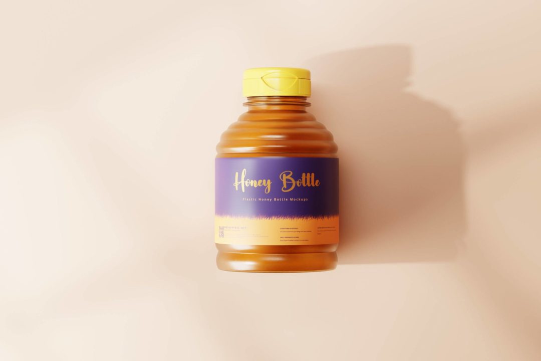 10款逼真食品蜂蜜塑料包装瓶设计展示效果图PSD样机模板 Plastic Honey Bottle Mockups_img_3