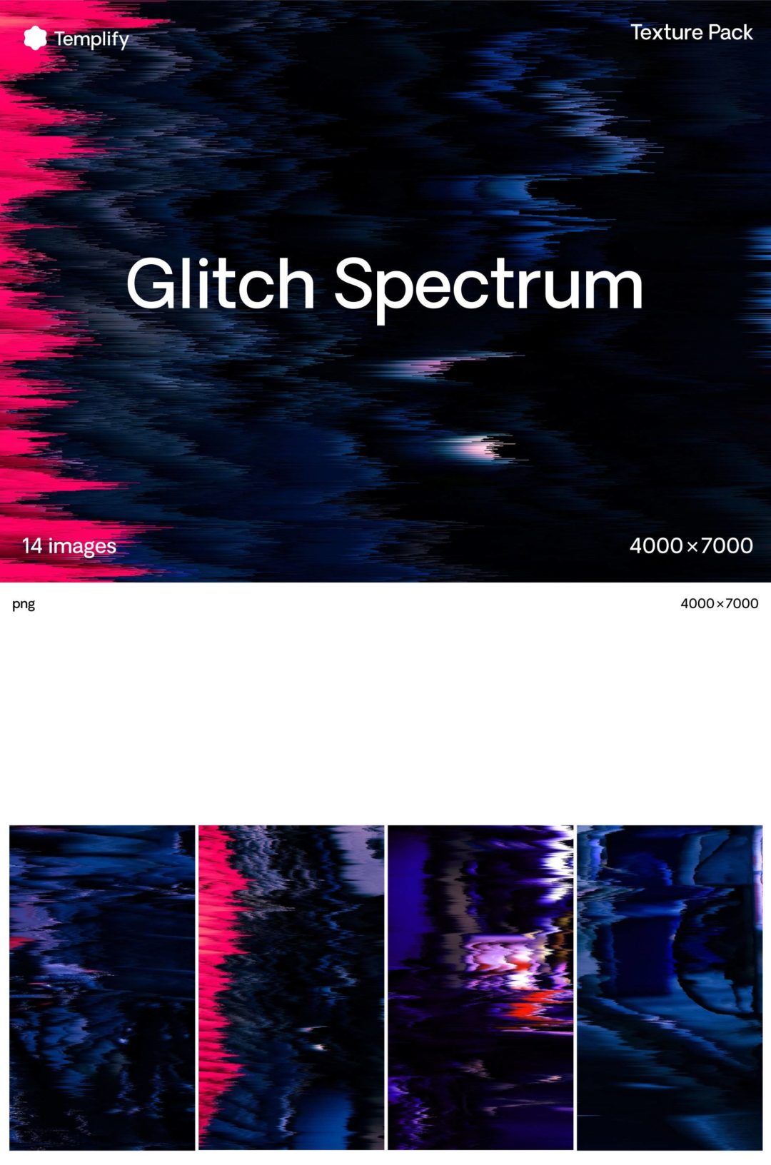 14款未来潮流故障毛刺失真扭曲抽象艺术背景图片设计素材包 Glitch Spectrum Texture Background Pack_img_3