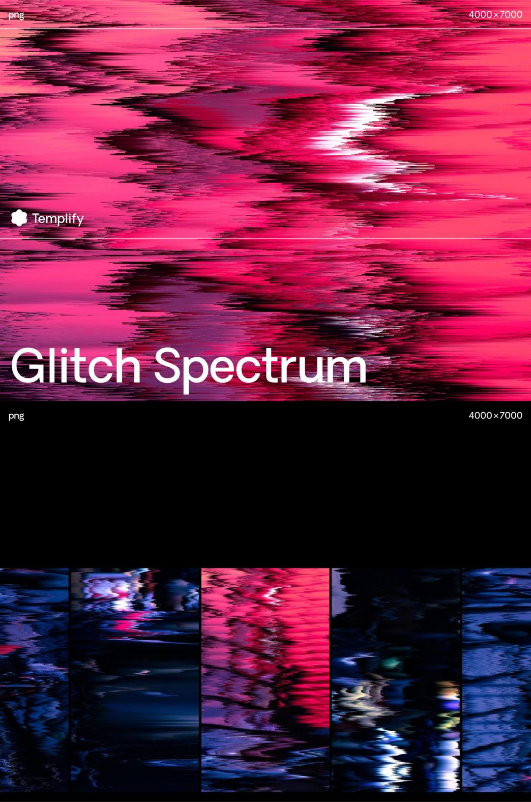 14款未来潮流故障毛刺失真扭曲抽象艺术背景图片设计素材包 Glitch Spectrum Texture Background Pack_img_3