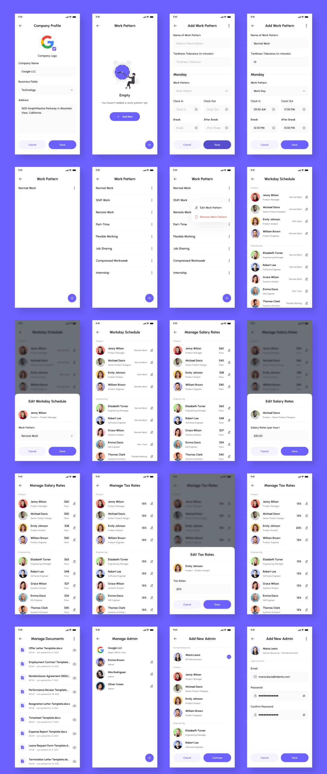 245+屏优质行政管理人力资源HR软件APP界面设计Figma模板套件 Talento - HR Management App UI Kit_img_3