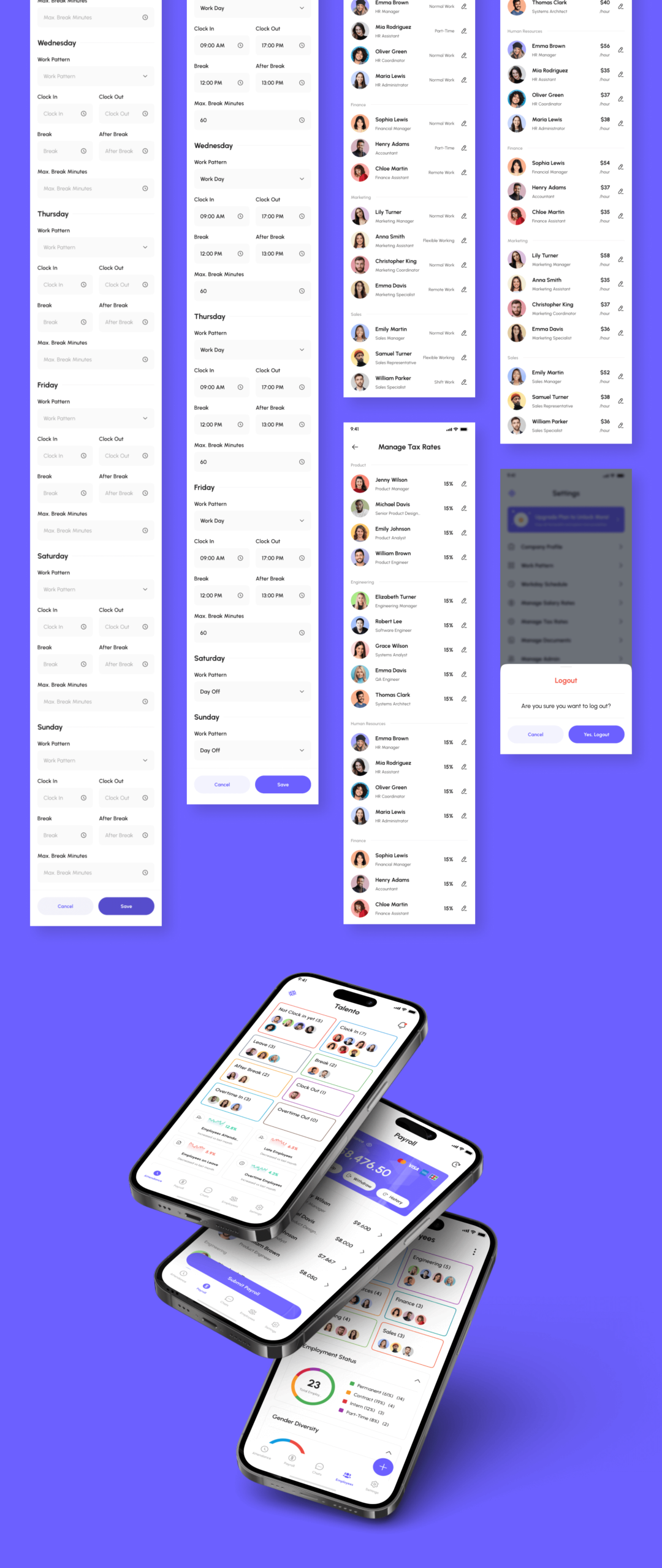 245+屏优质行政管理人力资源HR软件APP界面设计Figma模板套件 Talento - HR Management App UI Kit_img_3