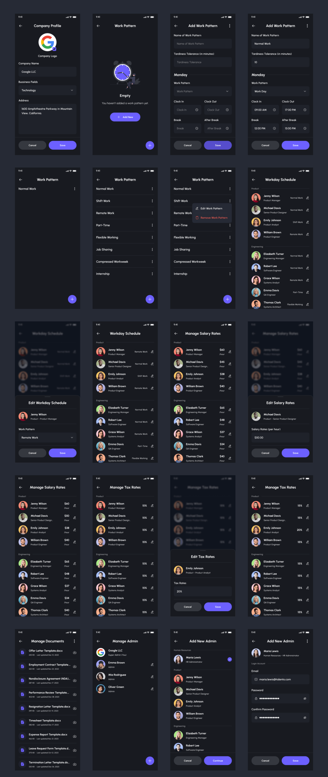 245+屏优质行政管理人力资源HR软件APP界面设计Figma模板套件 Talento - HR Management App UI Kit_img_3