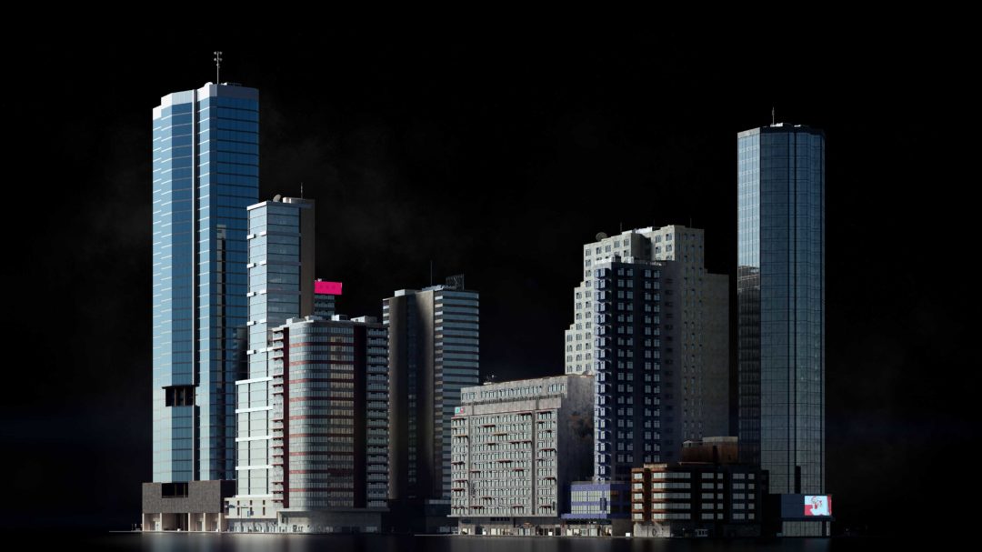 香港城市现代化楼房建筑3D模型资产预设C4D/MAX/FBX/OBJ/Maya/Blender/UE等 Kitbash3D - Hong Kong_img_3