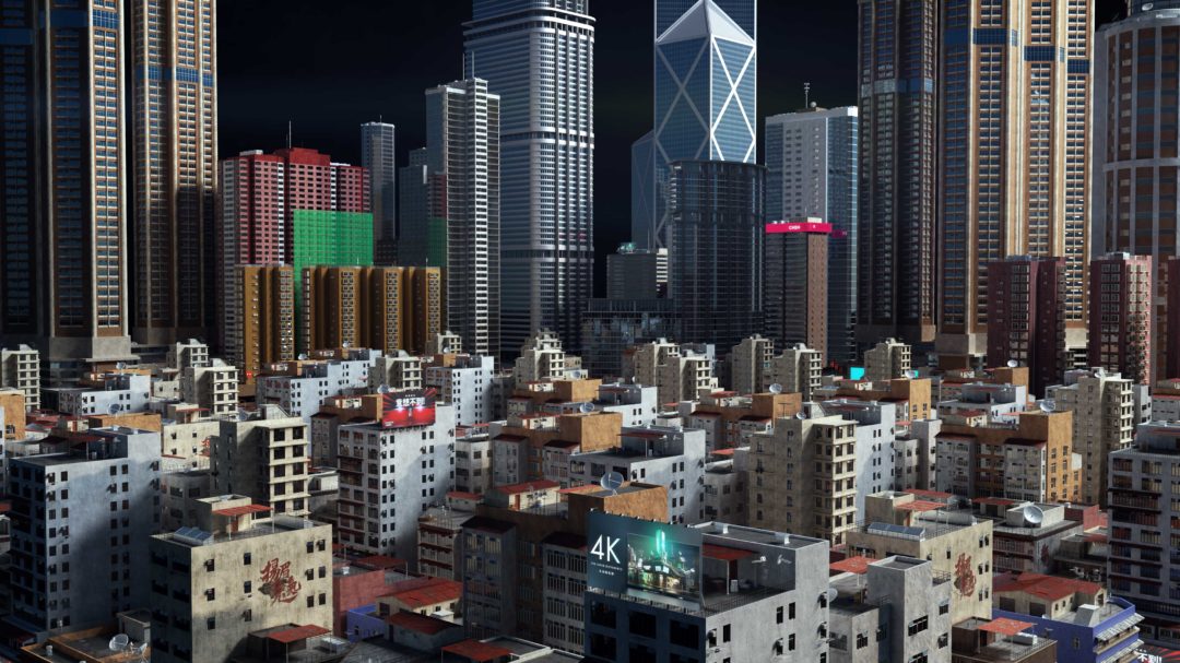 香港城市现代化楼房建筑3D模型资产预设C4D/MAX/FBX/OBJ/Maya/Blender/UE等 Kitbash3D - Hong Kong_img_3