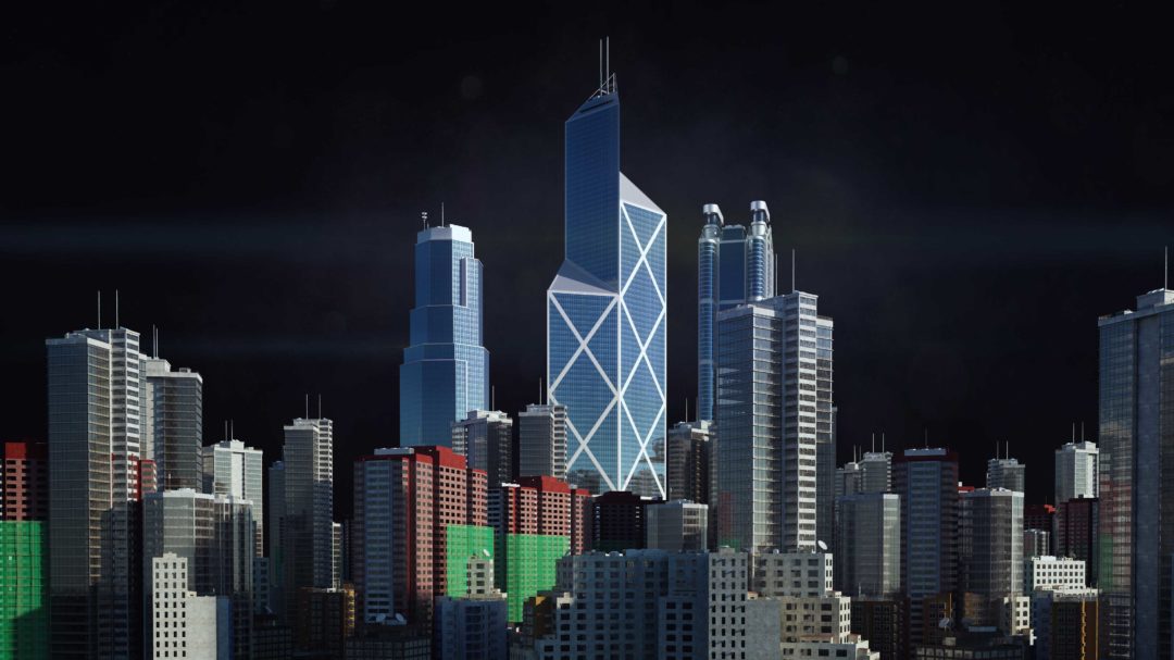 香港城市现代化楼房建筑3D模型资产预设C4D/MAX/FBX/OBJ/Maya/Blender/UE等 Kitbash3D - Hong Kong_img_3