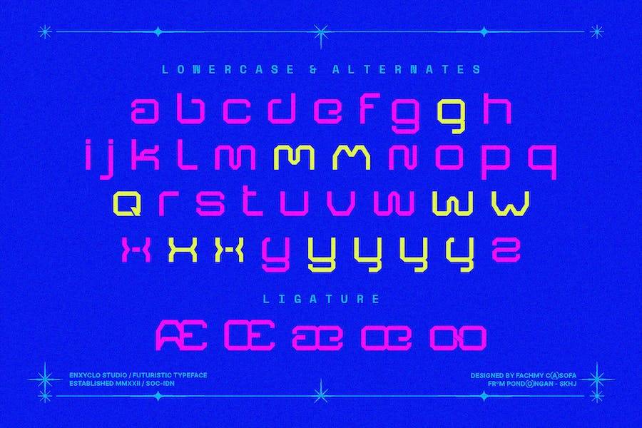 现代赛博朋克机甲海报徽标设计装饰英文字体安装包 NCL Arsegzone Modern Futuristic Font_img_3