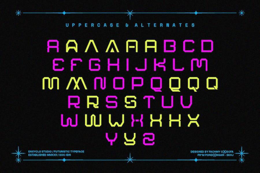 现代赛博朋克机甲海报徽标设计装饰英文字体安装包 NCL Arsegzone Modern Futuristic Font_img_3