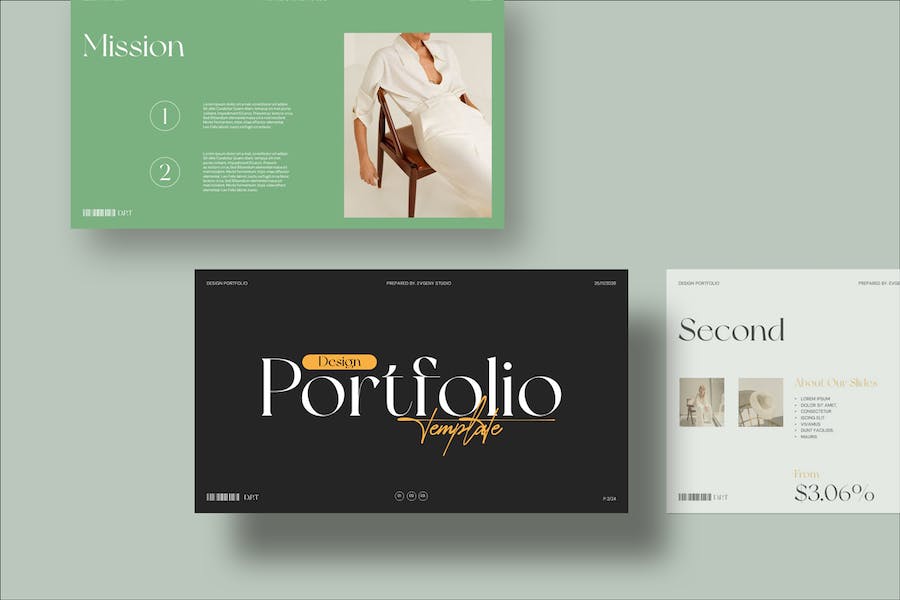 现代简约企业营销策划提案简报设ppt模版 Design Portfolio PowerPoint Template_img_3