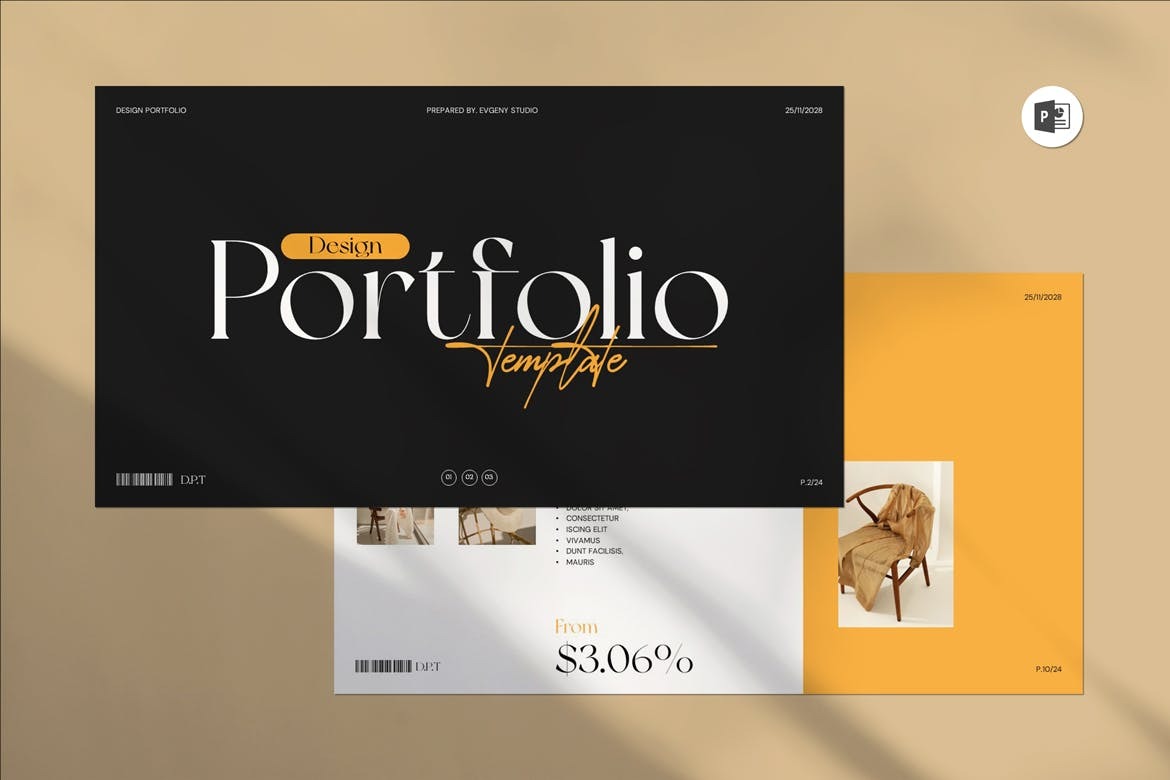 现代简约企业营销策划提案简报设ppt模版 Design Portfolio PowerPoint Template_img_2