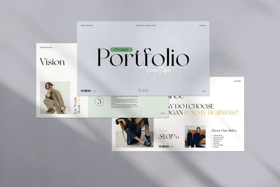 现代简约企业营销策划提案简报设ppt模版 Design Portfolio PowerPoint Template_img_3