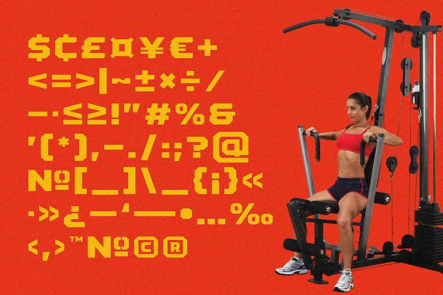 现代时尚杂志海报标题设计无衬线英文字体安装包 NCL Monster Beast - Gym Sport Font_img_3