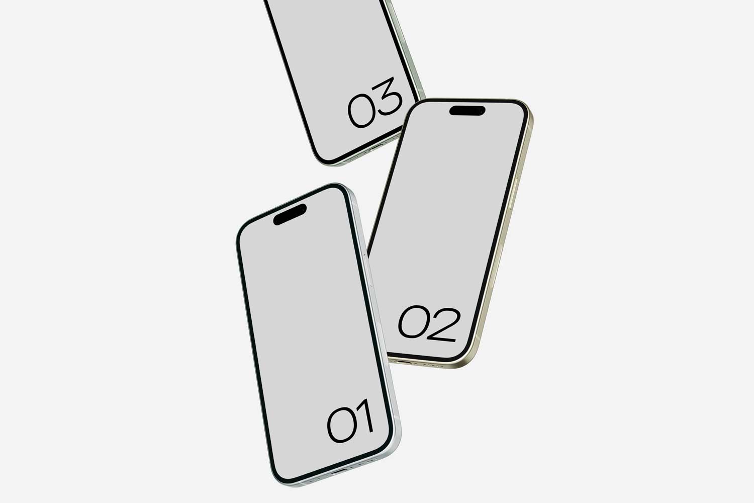 9款时尚苹果iPhone 15 Pro屏幕演示贴图PSD样机模板 iPhone 15 Mockups_img_2