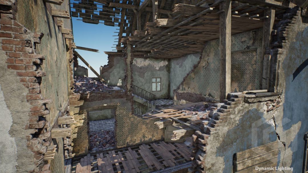 战争地震摧毁废墟楼房房屋UE模型 Unrealengine House Modular Ruins_img_3