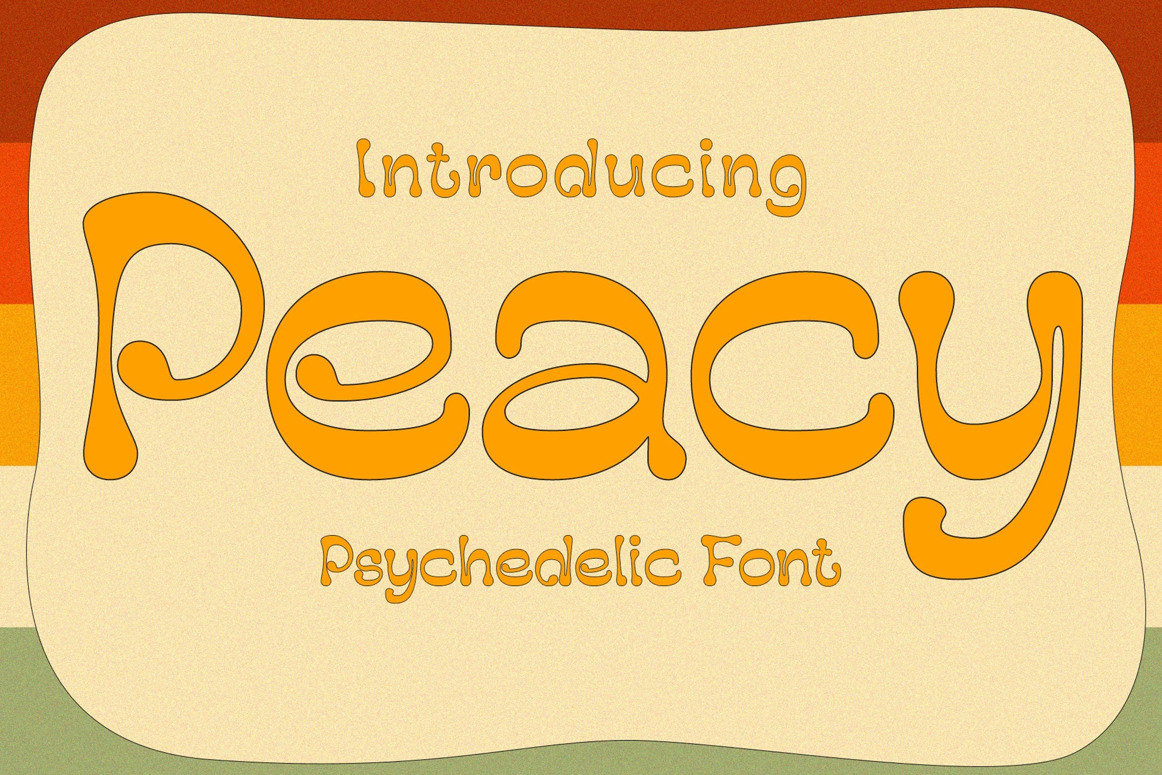 时尚复古杂志海报徽标设计手写英文字体安装包 Peacy Psychedelic Font_img_2