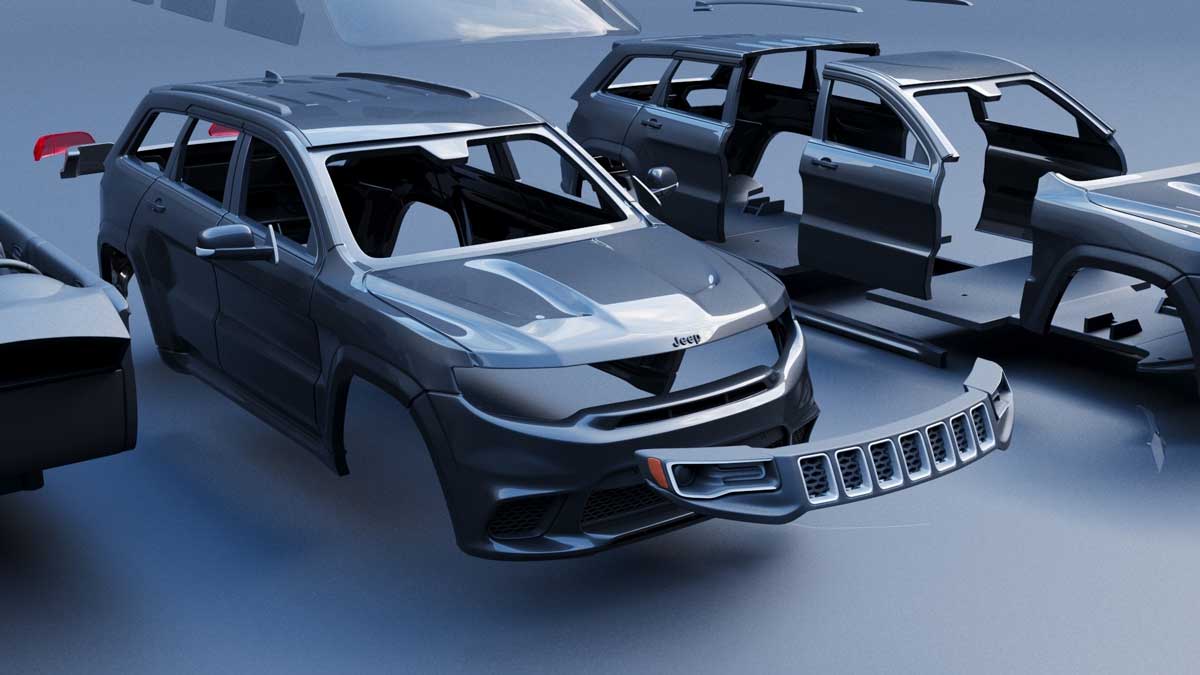 吉普Jeep大切诺基越野车SUV汽车3D模型设计素材 Jeep Grand Cherokee Trackhawk – 3D Print Model_img_2