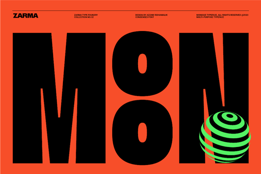 时尚海报广告徽标设计无衬线英文字体安装包 Monigue - Condensed Sans Font_img_3