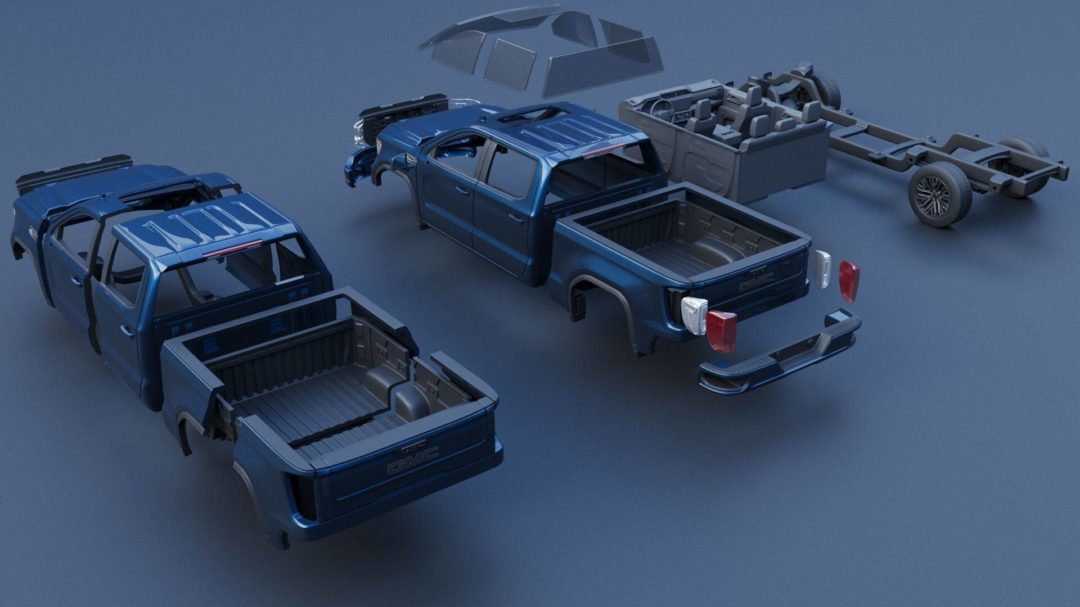 2023款道朗格GMC 1500系列越野皮卡汽车3D模型 GMC Sierra 1500 – 2023 – 3D Print Model_img_3