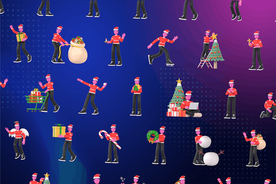 30款卡通创意圣诞节主题男孩插图3D立体图标Icons设计素材包 Christmas Boy 3D Illustration_img_3