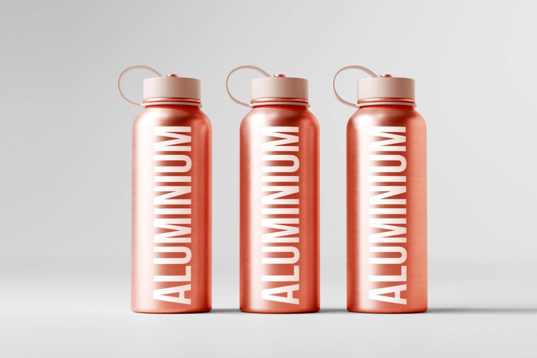 50款逼真金属不锈钢保温水杯外观设计展示效果图PSD样机模板 Aluminum Water Bottle Mockup Bundle_img_3