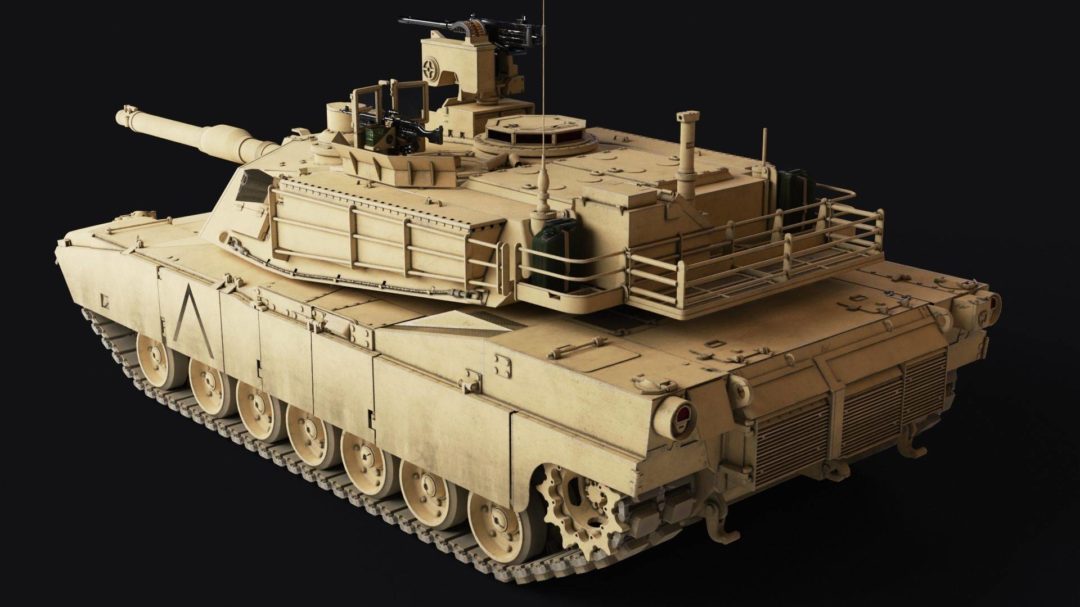 美国M1M2主战坦克外观设计3D模型素材包 M1A2 Abrams Main Battle Tank Rigged 3D model_img_3