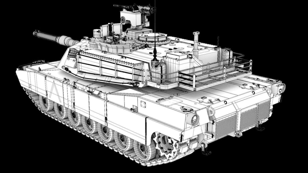 美国M1M2主战坦克外观设计3D模型素材包 M1A2 Abrams Main Battle Tank Rigged 3D model_img_3