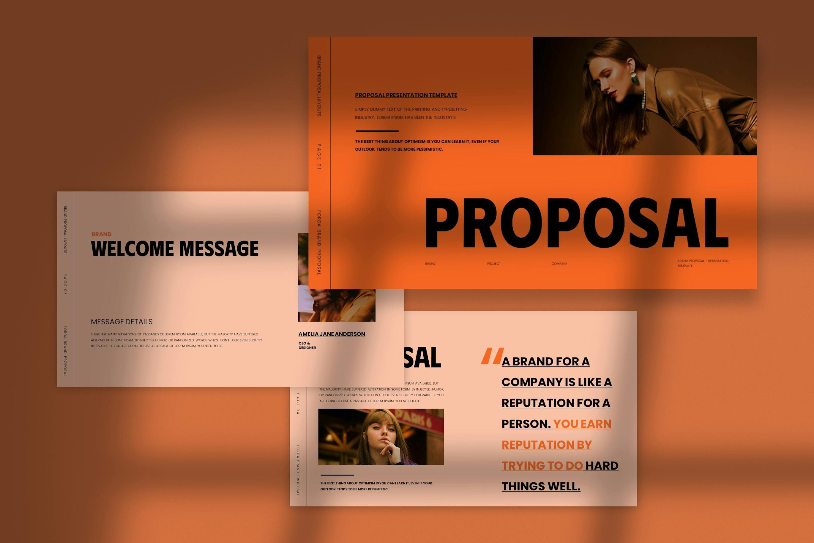 时尚极简风品牌营销策划提案简报设计ppt+keynote模版 Forda Brand Proposal Powerpoint Template_img_2