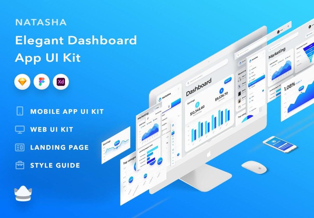 100+屏时尚电商购物后台数据仪表盘界面设计模板套件 Natasha - Multi-Purpose Dashboard UI Kit_img_3