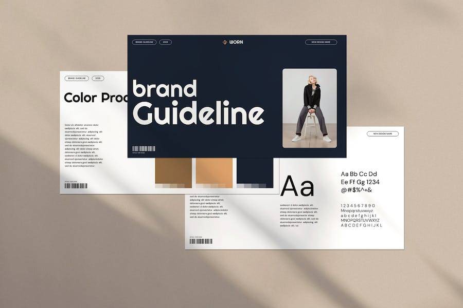 现代简约品牌营销策划提案简报设计Keynote模板 Brand Guidelines Keynote Template_img_3