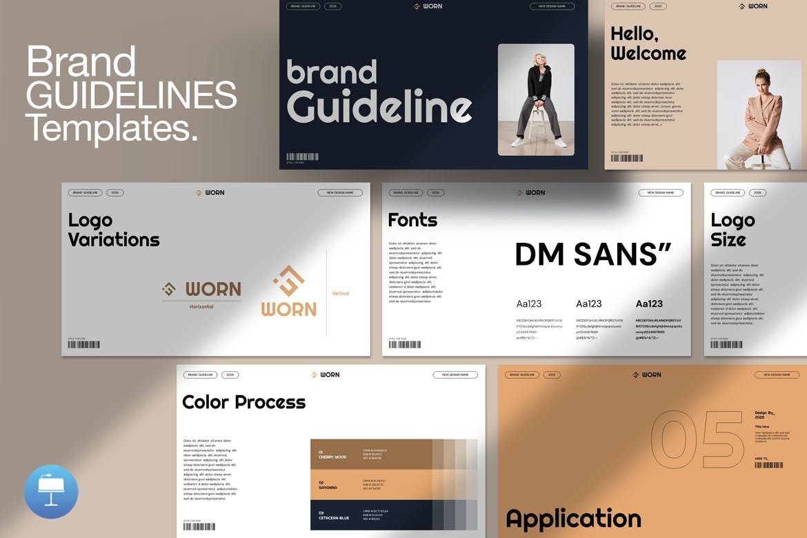 现代简约品牌营销策划提案简报设计Keynote模板 Brand Guidelines Keynote Template_img_2