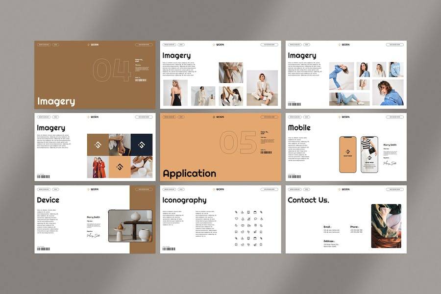 现代简约品牌营销策划提案简报设计Keynote模板 Brand Guidelines Keynote Template_img_3