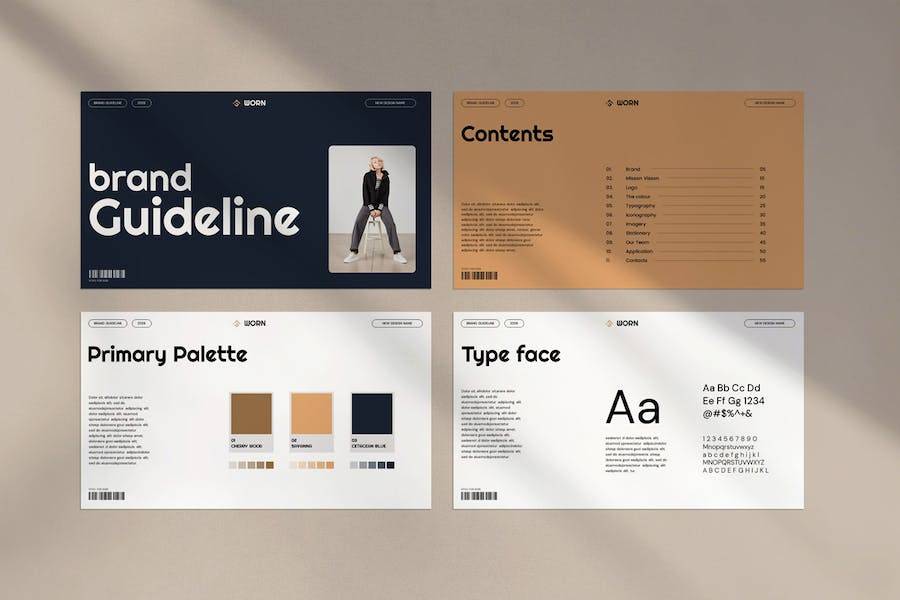 现代简约品牌营销策划提案简报设计Keynote模板 Brand Guidelines Keynote Template_img_3