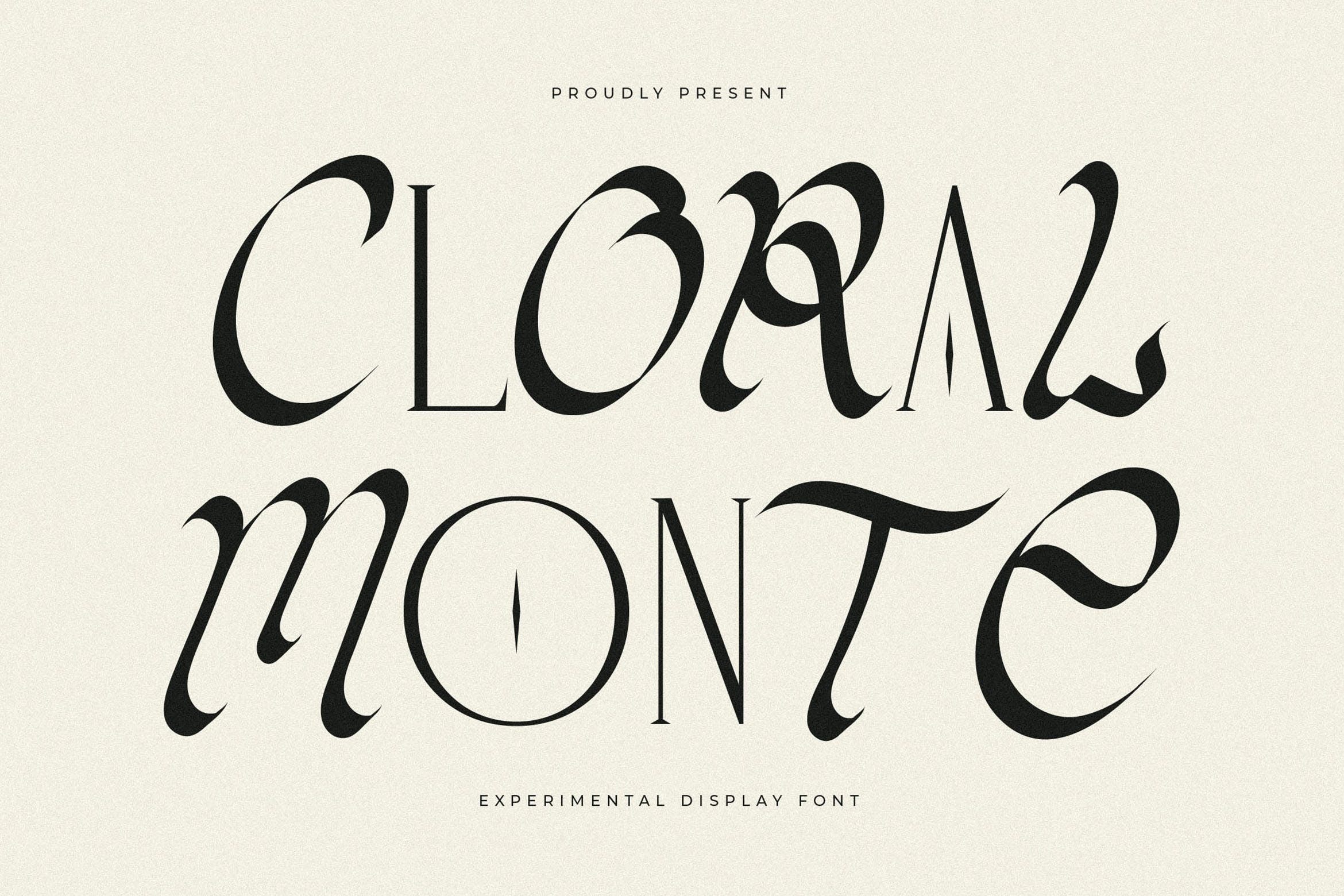 优雅品牌海报徽标设计衬线英文字体安装包 Cloral Monte Experimental Display Font_img_2