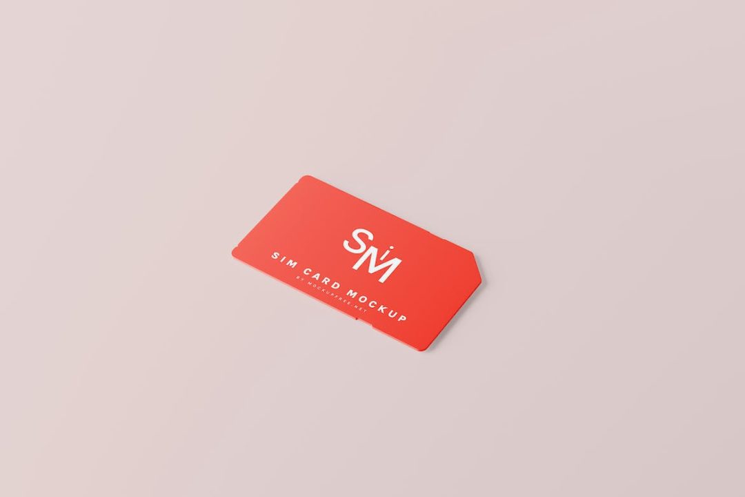 7款逼真电信移动联通SIM卡手机卡设计展示效果图PSD样机模板 Mobile SIM Card Mockups_img_3