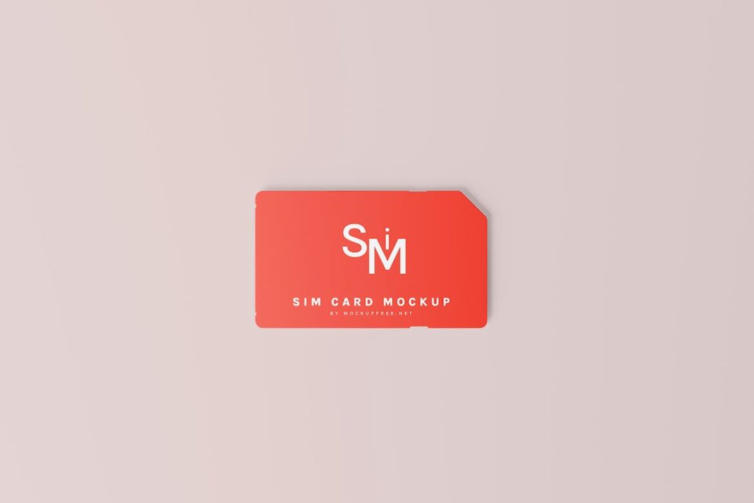 7款逼真电信移动联通SIM卡手机卡设计展示效果图PSD样机模板 Mobile SIM Card Mockups_img_3