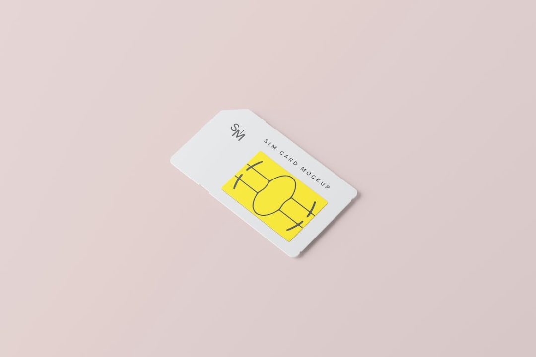 7款逼真电信移动联通SIM卡手机卡设计展示效果图PSD样机模板 Mobile SIM Card Mockups_img_3