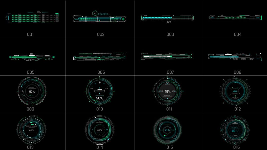 AE模板 1230组未来赛博朋克科技感HUD元素边框动画 Extreme HUD Elements Bundle 1200+ V2_img_3