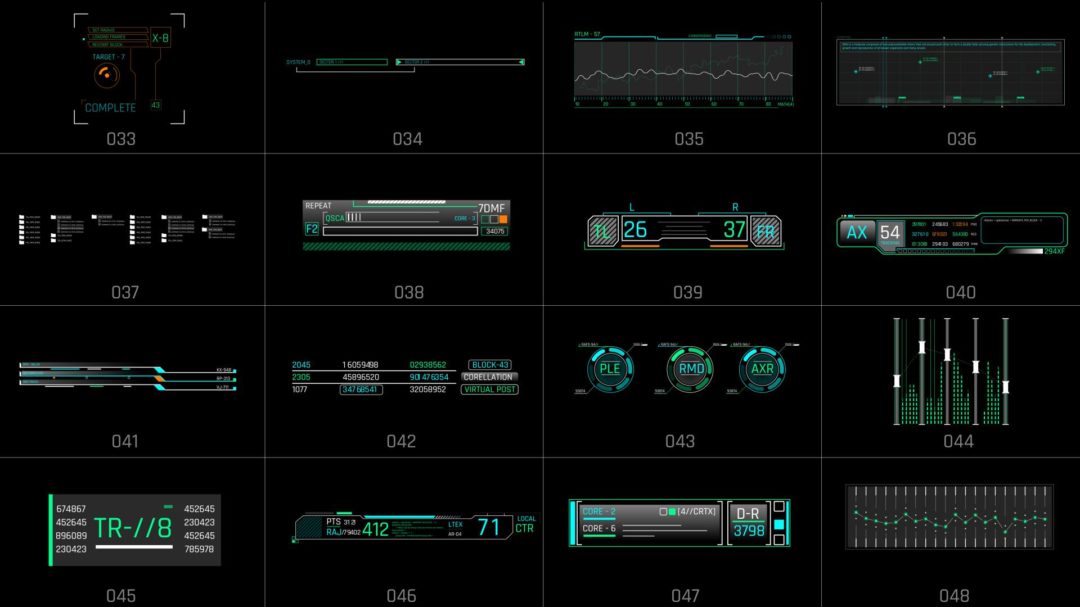 AE模板 1230组未来赛博朋克科技感HUD元素边框动画 Extreme HUD Elements Bundle 1200+ V2_img_3