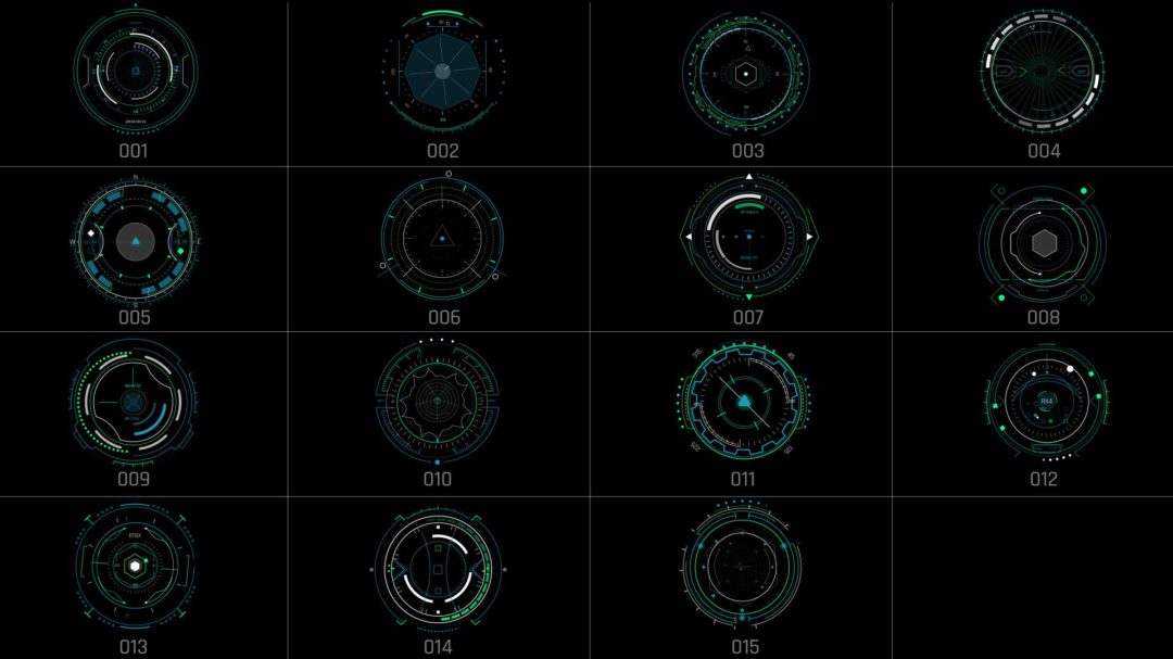 AE模板 1230组未来赛博朋克科技感HUD元素边框动画 Extreme HUD Elements Bundle 1200+ V2_img_3