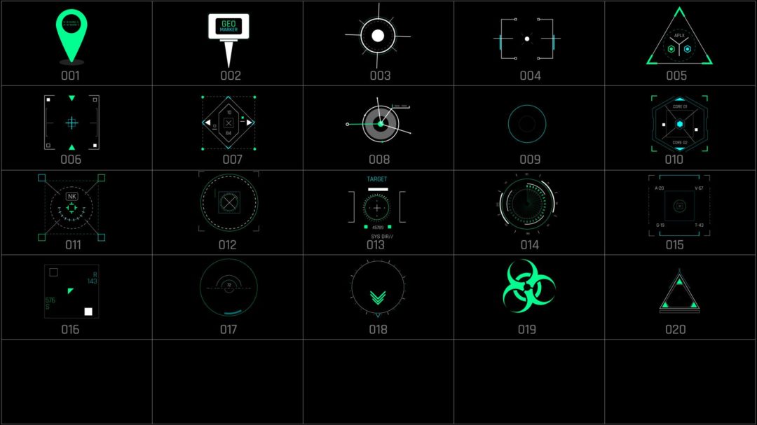 AE模板 1230组未来赛博朋克科技感HUD元素边框动画 Extreme HUD Elements Bundle 1200+ V2_img_3