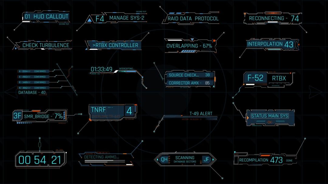 AE模板 1230组未来赛博朋克科技感HUD元素边框动画 Extreme HUD Elements Bundle 1200+ V2_img_3