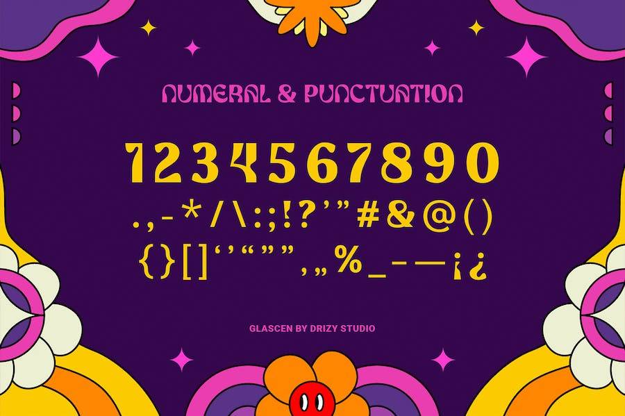 复古杂志海报徽标设计无衬线英文字体安装包 Glascen Retro Psychedelic Typeface_img_3