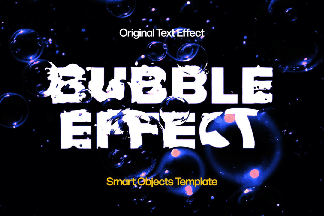 潮流失真扭曲气泡泡泡叠加文本LOGO设计PS特效样机模板 Bubble Distortion Text Effect_img_3