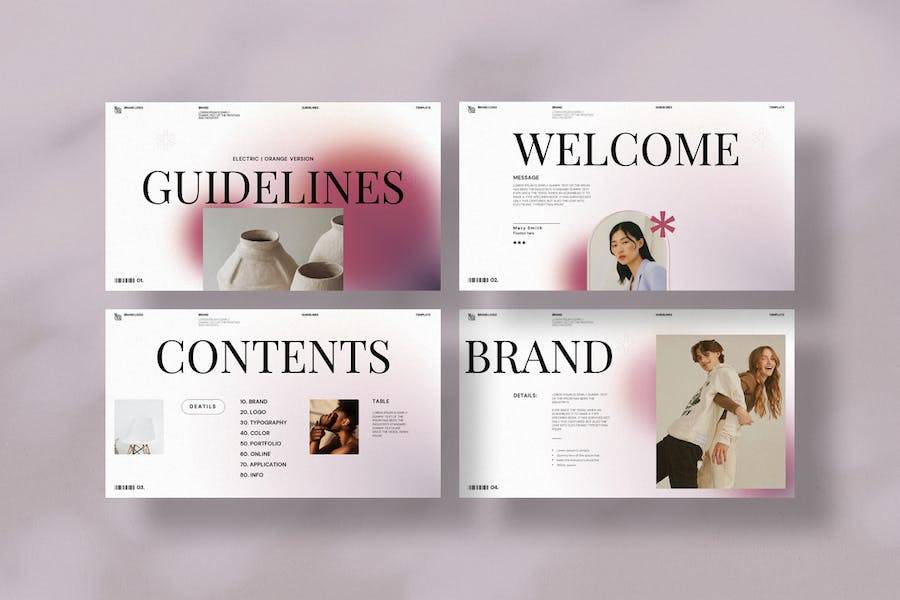 时尚优雅品牌营销策划演示文稿设计ppt模版 Brand Guideline Presentation Template_img_3