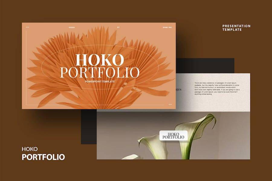 24页极简室内家居设计作品集简历图文排版设计PPT幻灯片模板 Hoko Portfolio PowerPoint Template_img_3