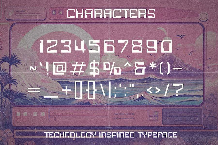 未来复古人工智能网络科技海报logo设计装饰英文字体安装包 Digital Dreamer 1980s Computer Typeface_img_3