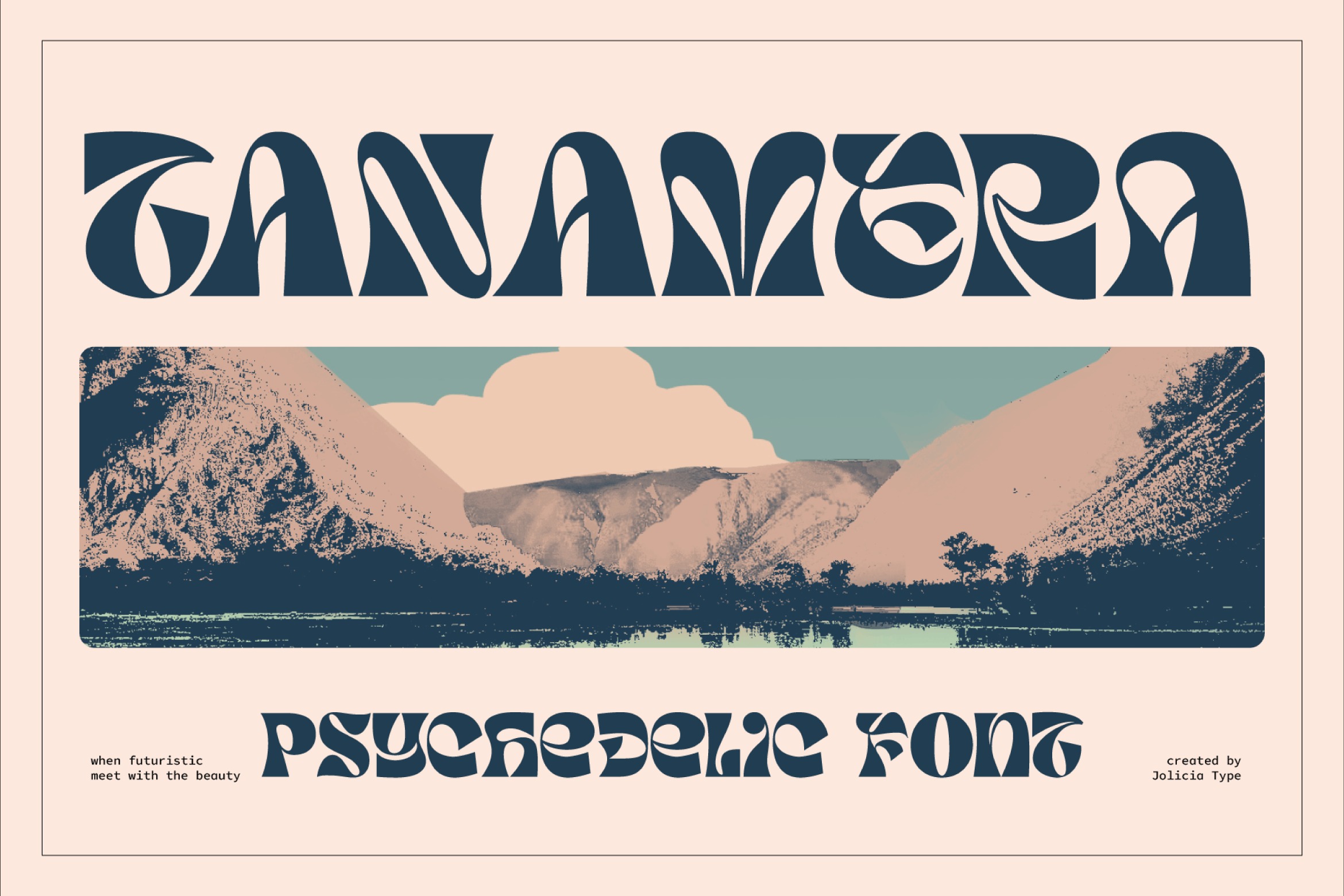 时尚复古品牌海报徽标设计装饰英文字体安装包 TANAMERA Psychedelic Font_img_2