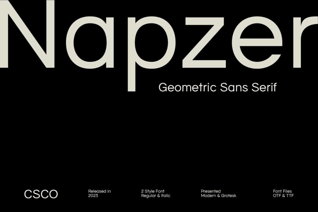 现代时尚杂志海报排版标题LOGO徽标设计无衬线英文字体 Napzer - Geometric Sans Serif_img_3