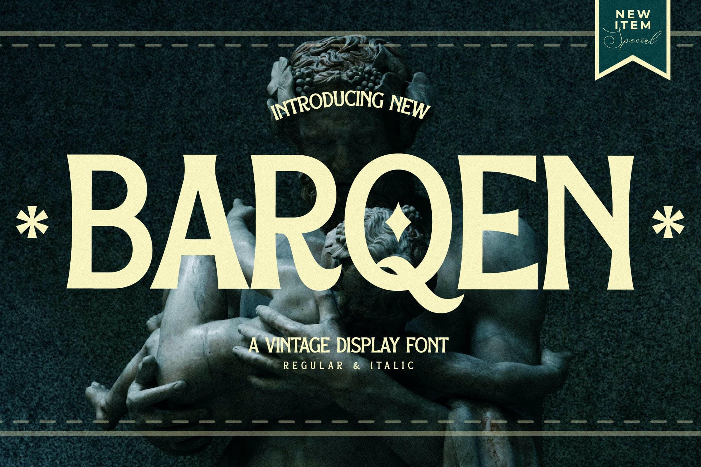 时尚优雅杂志海报徽标设计衬线英文字体安装包 Barqen A Vintage Display Font_img_2