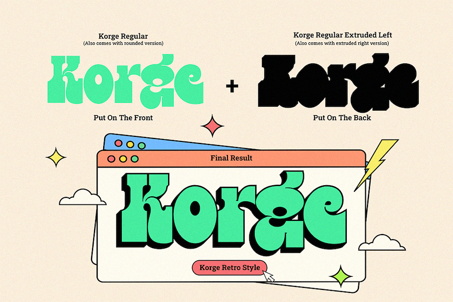 现代复古品牌海报徽标设计衬线英文字体安装包 Korge Bold Slab Serif Logo Font_img_3